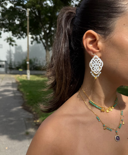 White raisin earring